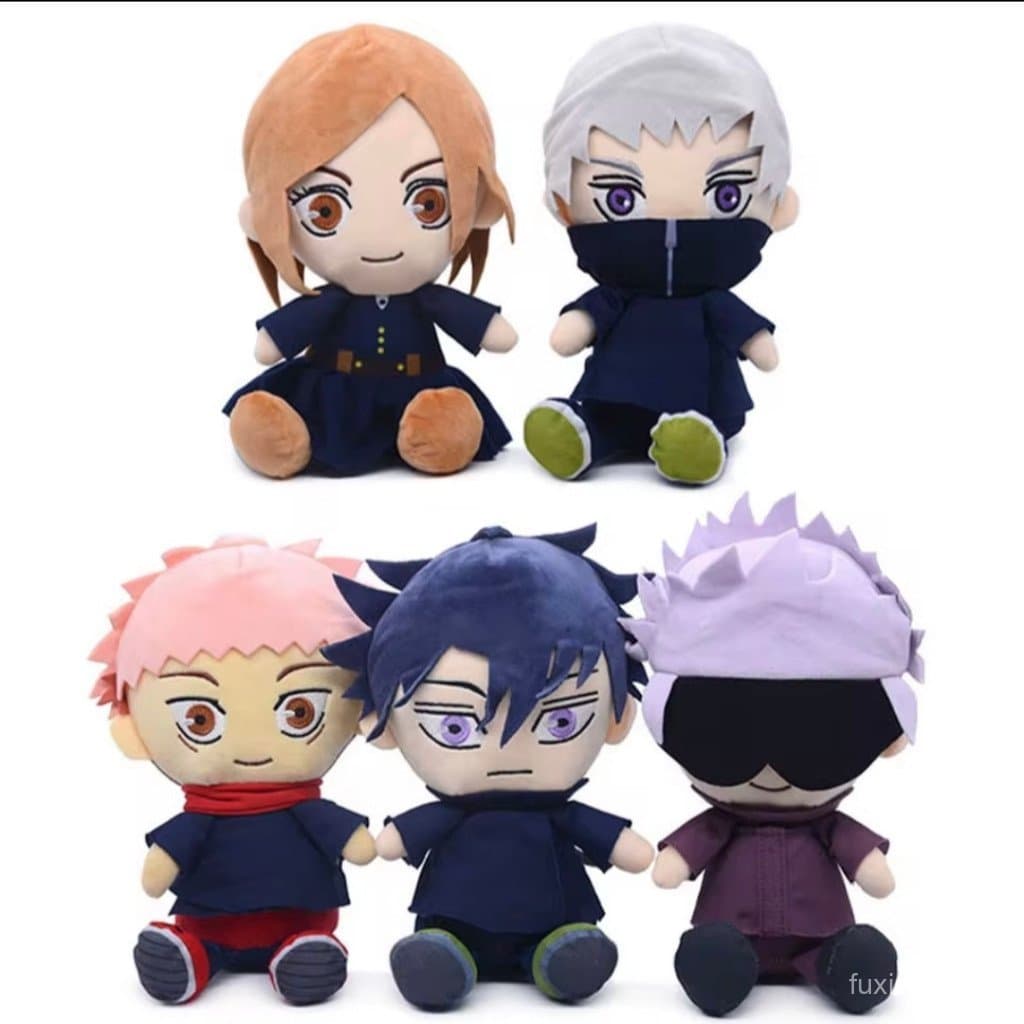 Pelúcia Jujutsu Kaisen 24cm Gojo Itadori Megumi Nobara Sukuna Anime Geek Colecionável