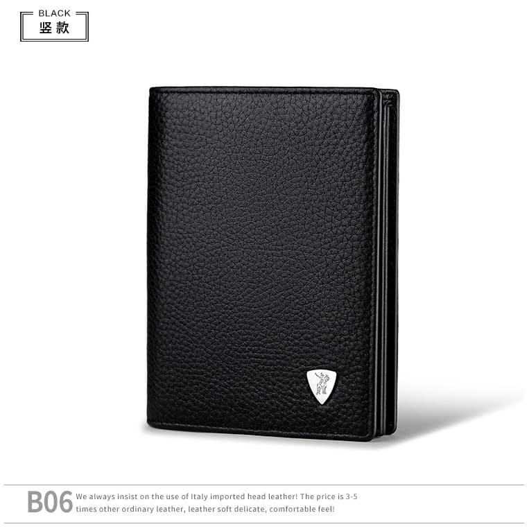 Imperador Paul carteira masculina de couro carteira de couro na moda bolsa de moedas curta couro genuíno carteira dupla