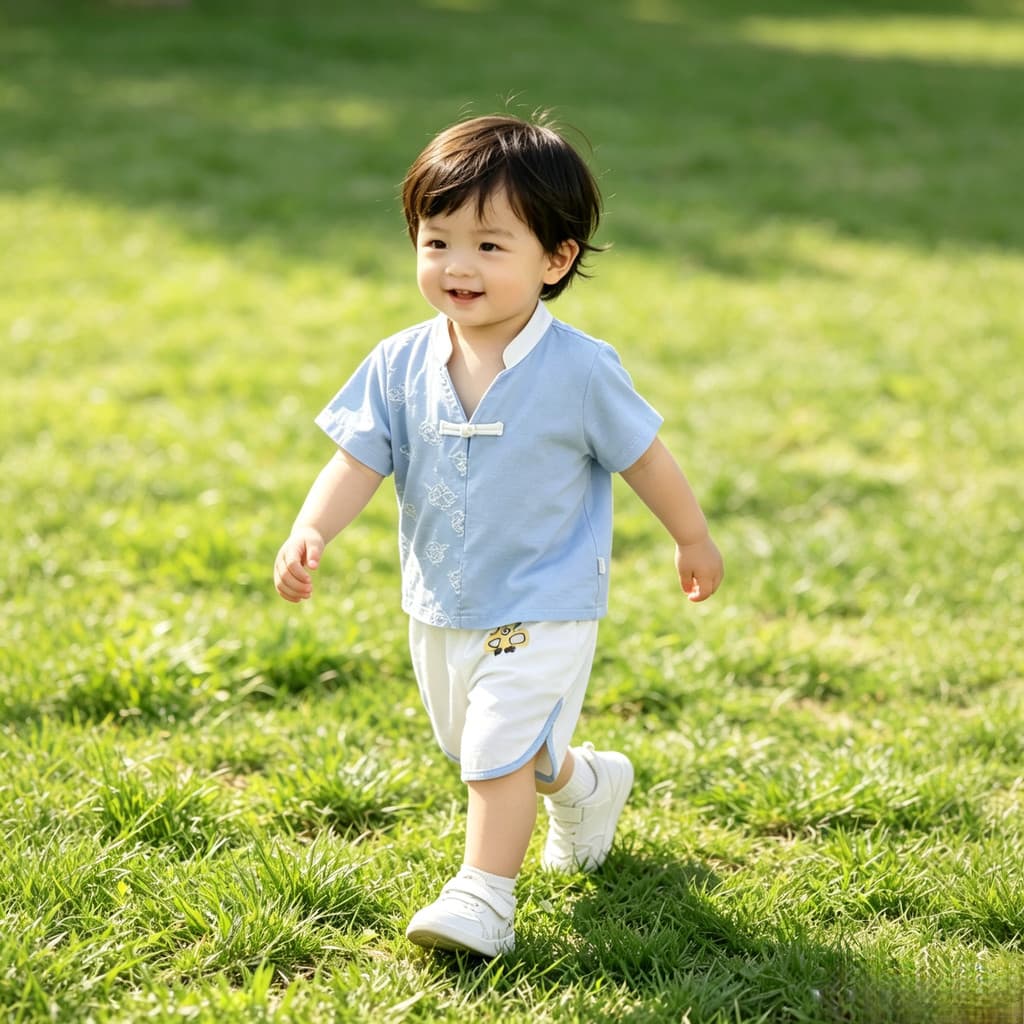 Handoulong verão terno infantil masculino feminino bebê passeio no exterior estilo terno de duas peças crianças verão ro
