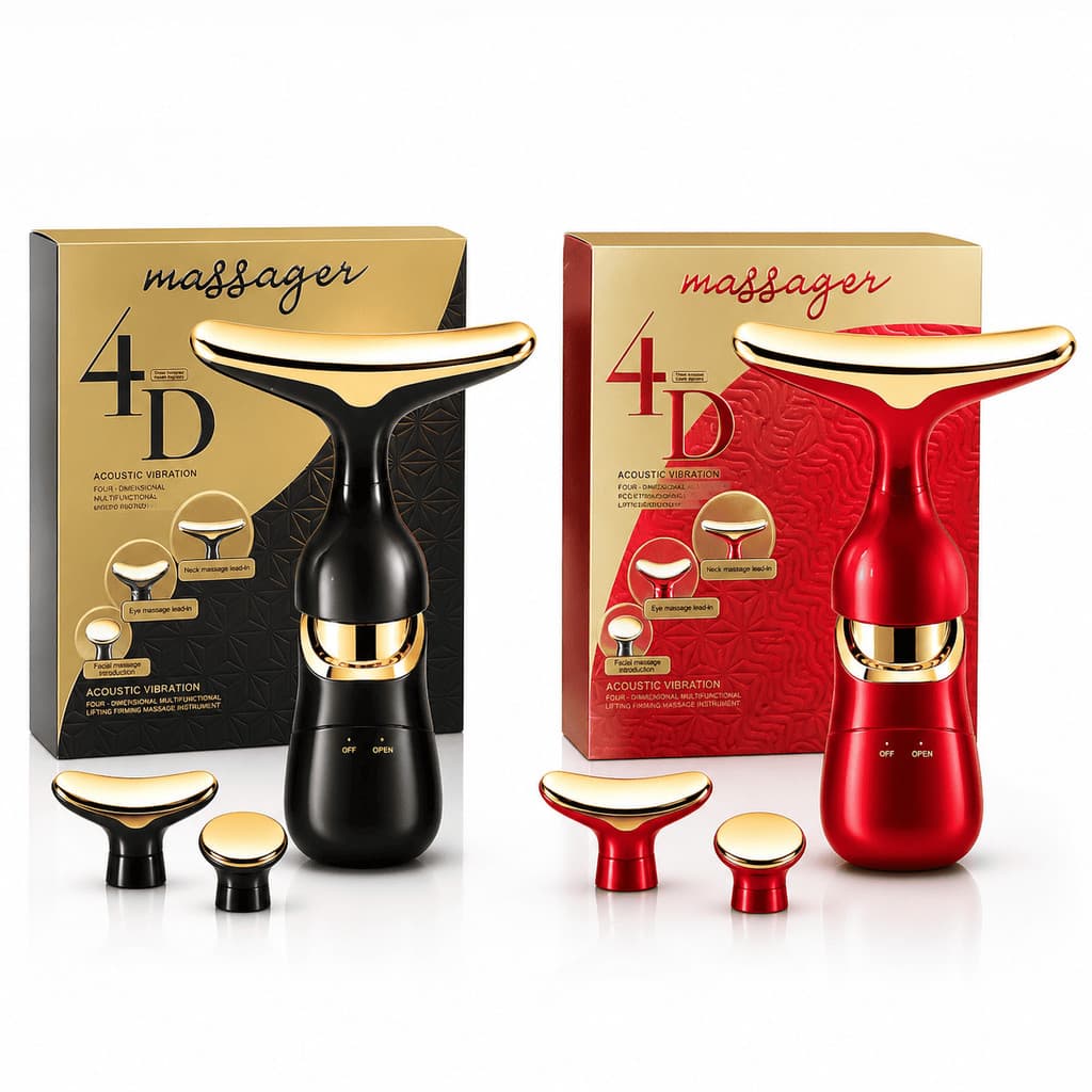 Massageador Triplo Skincare 4D Vibração Rosto Firme Radiante