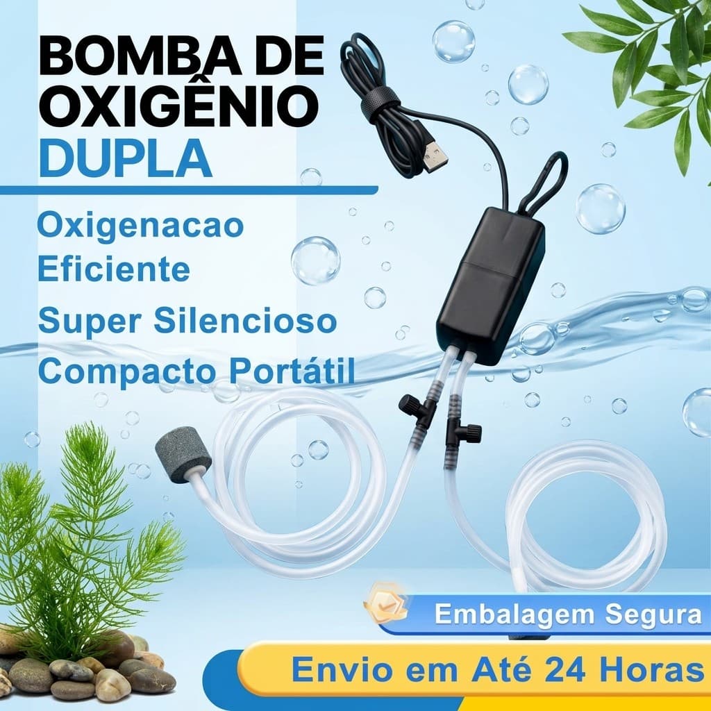Mini Bomba De Ar USB P/ Aquário e Pesca | Super Silenciosa e Econômica Envio Imediato