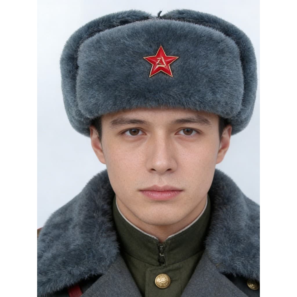 Guerra Fria Rússia Era Réplica Rússia Ushaka Chapéu de Algodão M69 Vermelho Exército Estrela Cinza Chapéu de Inverno Reu