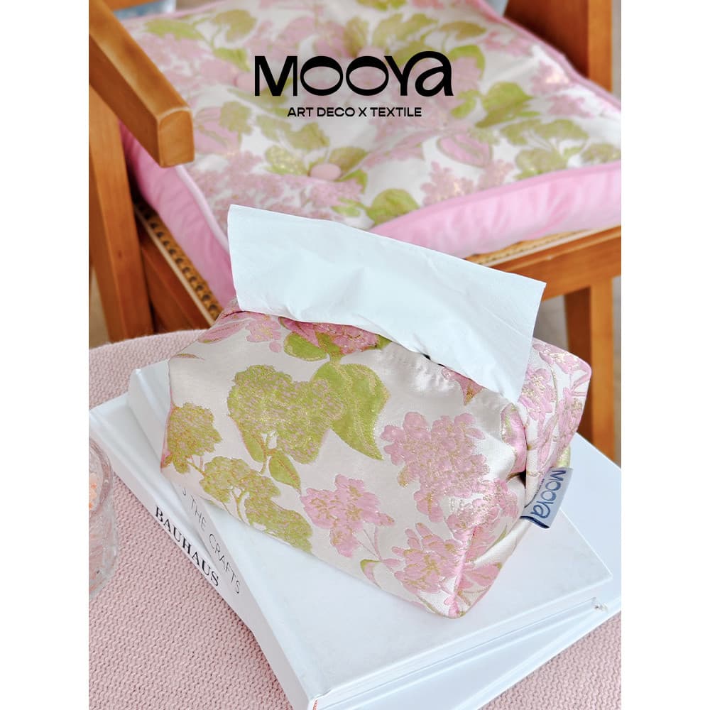 MOOYA francês rosa tridimensional em relevo caixa de tecido caixa de papel sala estar quarto cabeceira atmosfera ornamen