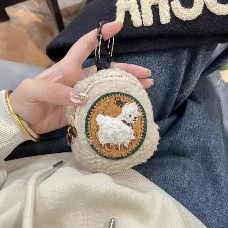 2026 novo estilo cordeiro pelúcia fone de ouvido saco de alto valor mudança armazenamento pequeno saco portátil pingente