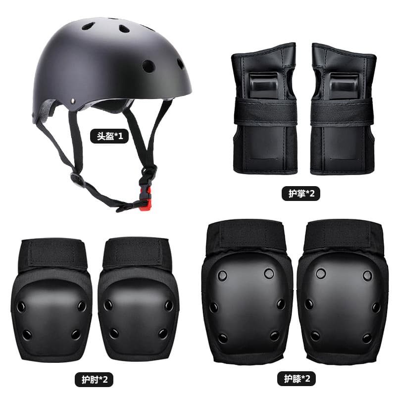 Adulto patins equipamento de proteção crianças capacete patins Skate equilíbrio bicicleta joelheiras conjunto capacete d