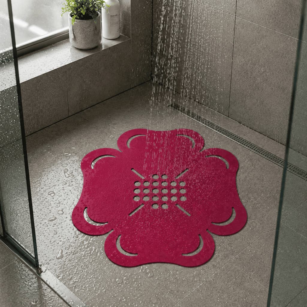 Tapete Banheiro Antiderrapante Flor Rosa Para Box