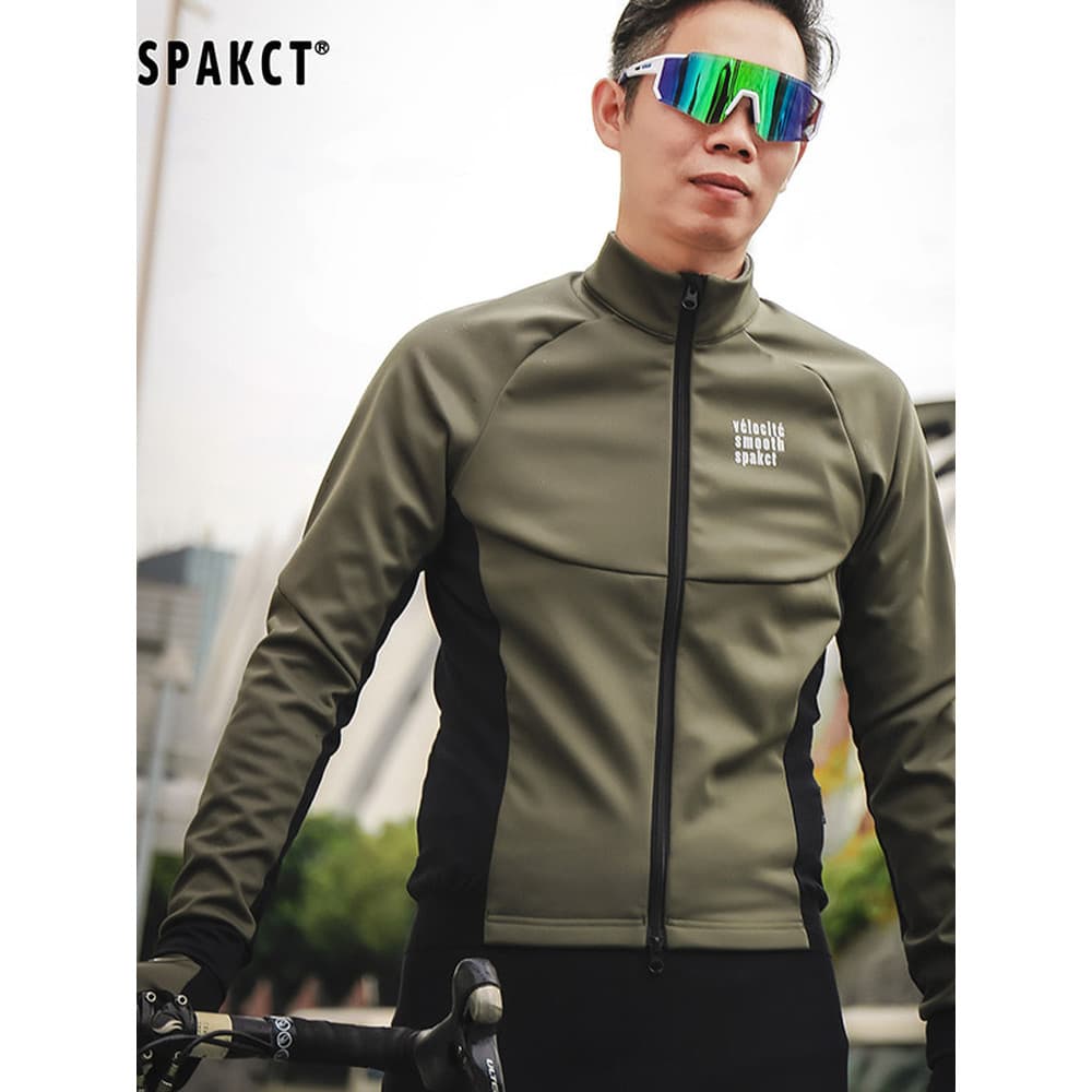 Spakct spakct outono inverno à prova de vento quente camisa de ciclismo bicicleta masculina de manga comprida roupas de