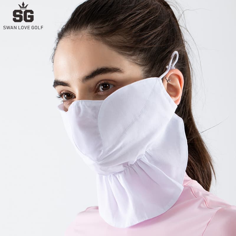 Protetor solar de golfe máscara facial feminino babador Anti-ultravioleta máscara ciclismo gelo seda máscara facial verã