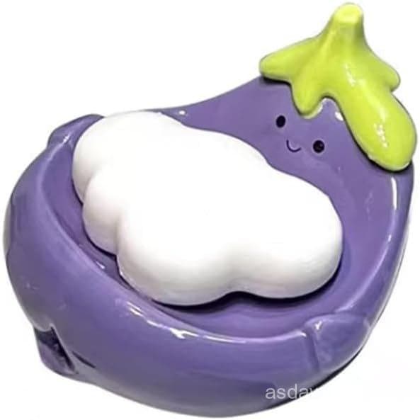 Saboneteira de Cerâmica CutePenguin com Drenagem, Saboneteira Aromática, Suporte de Armazenamento com Drenagem para Banc