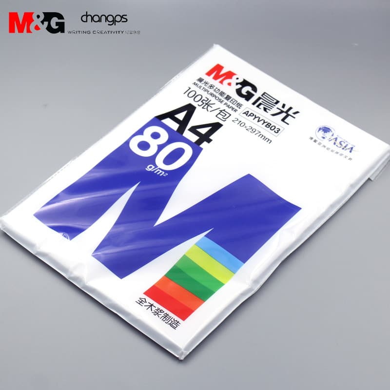 Luz da manhã a4 impressão 80g papel de cópia a4 toda polpa de madeira azul luz da manhã papel branco papel de escritório