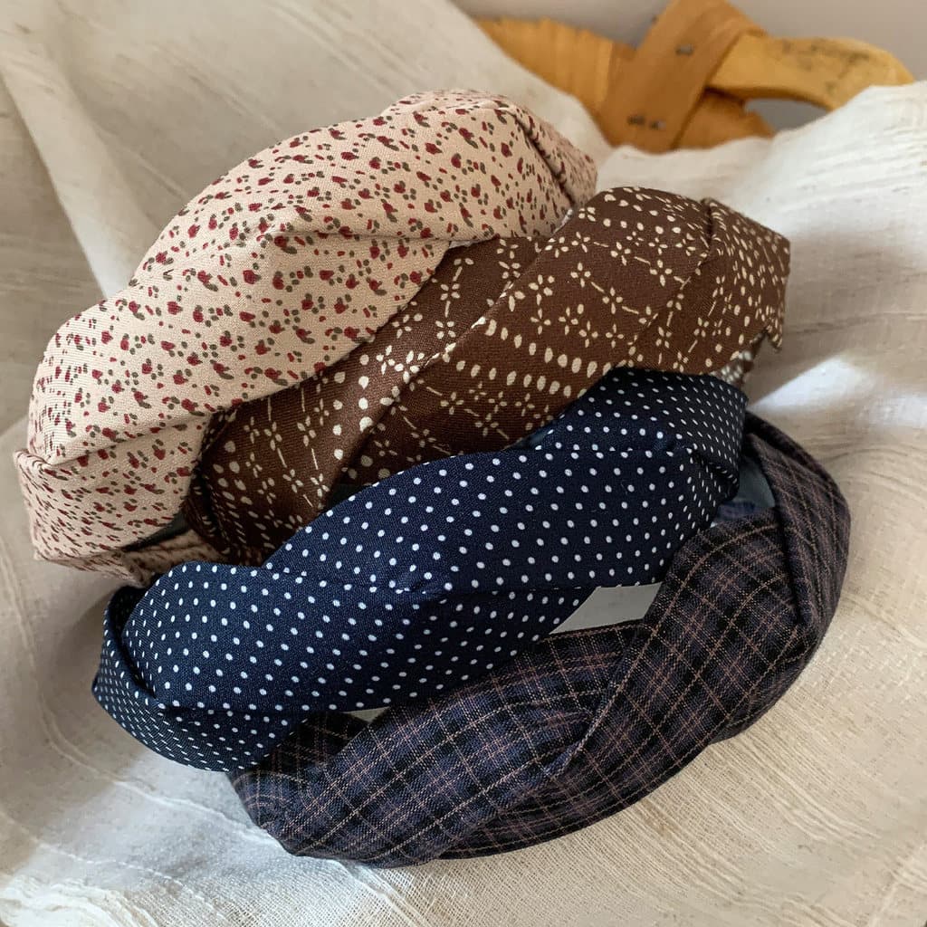 4 cores Retro pentear torção algodão linho bandana suave durável baixa-chave All-Match diário bandana Hairpin acessórios