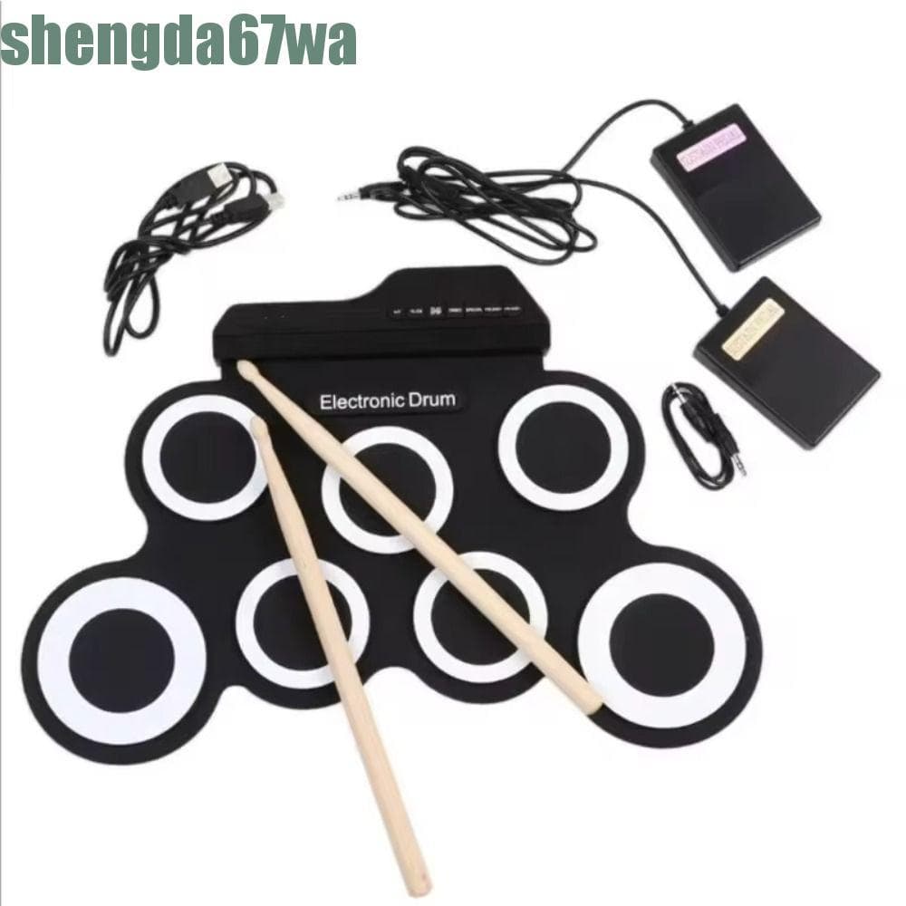 Conjunto De Bateria Eletrônica SHENGDA 1 Caixa , 7 Almofadas Com Pedal De Sustentação , Tambor Eletrônico Portátil , USB