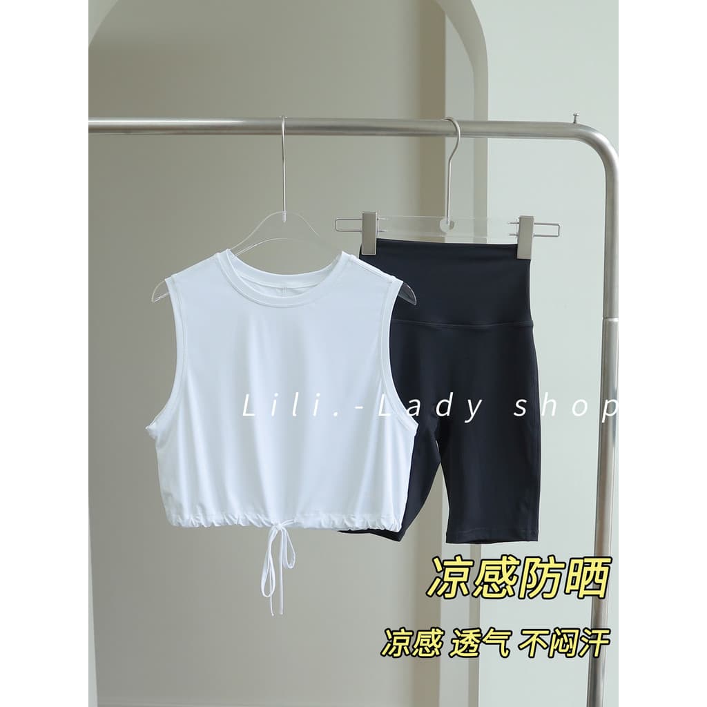 Roupas de Yoga terno feminino verão fino sem mangas colete respirável de secagem rápida correndo Fitness esportes blusa
