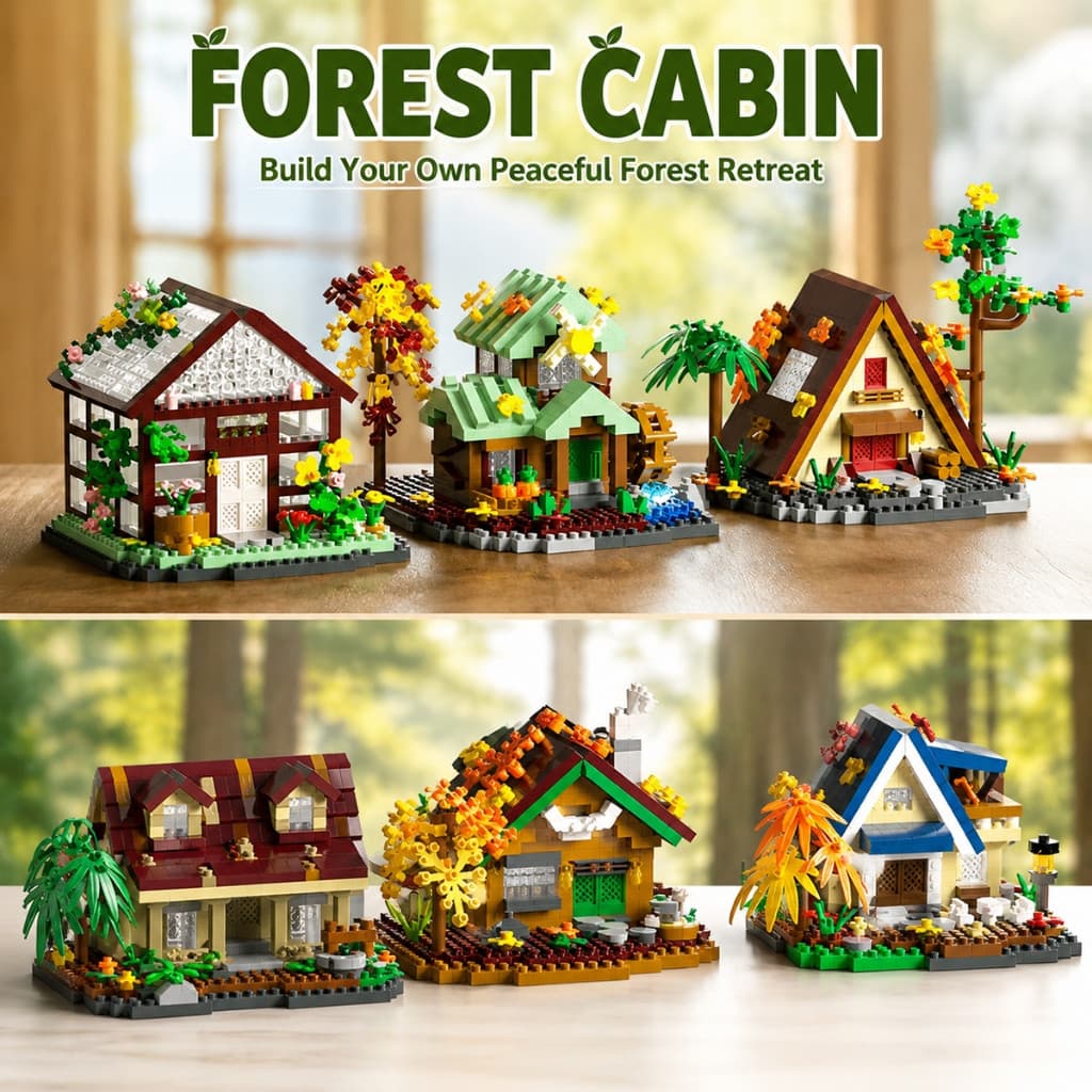 Blocos De Construção De Casa De Madeira Florestal , Brinquedos Infantis (Sem Caixa)