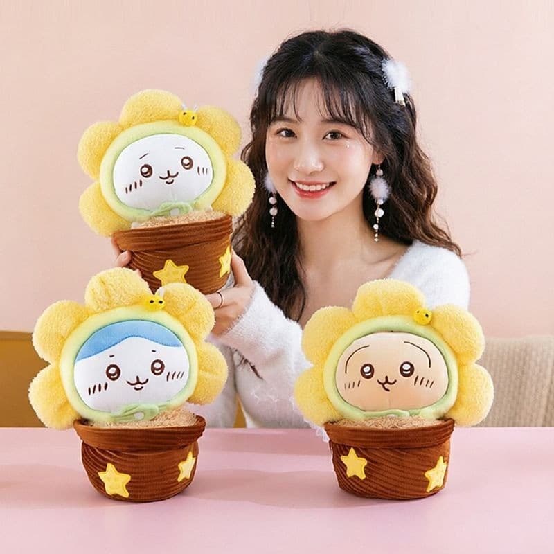 Figuras de Bonecos da Série Girassol Chiikawa, Bonecos Decorativos para Mesa, Decorações Criativas de Bonecos Usagi Gira