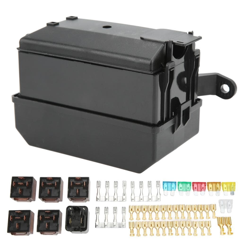 Caixa porta-fusíveis de 6 vias com relés 12V ABS plástico plug and play para marinha automotiva