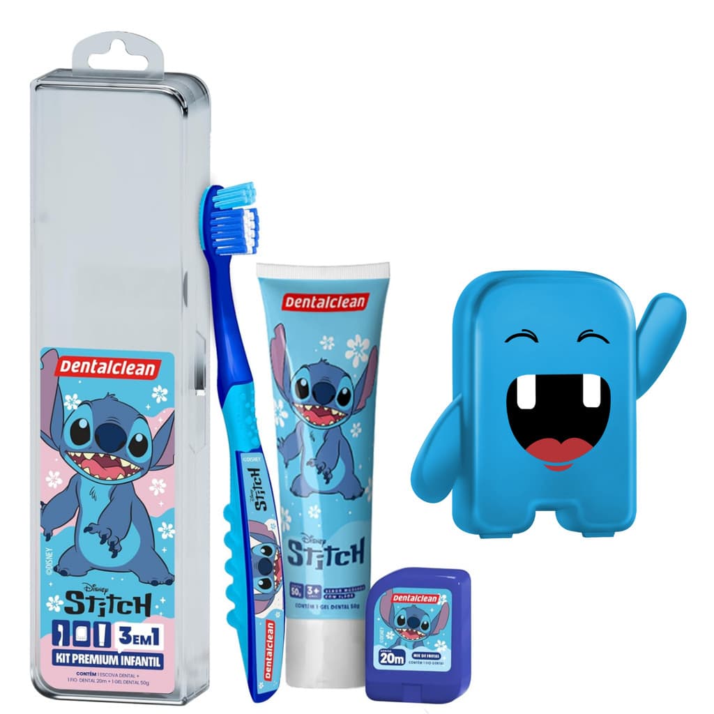 Kit Creme Dental Stitch + Porta Dentes de Leite