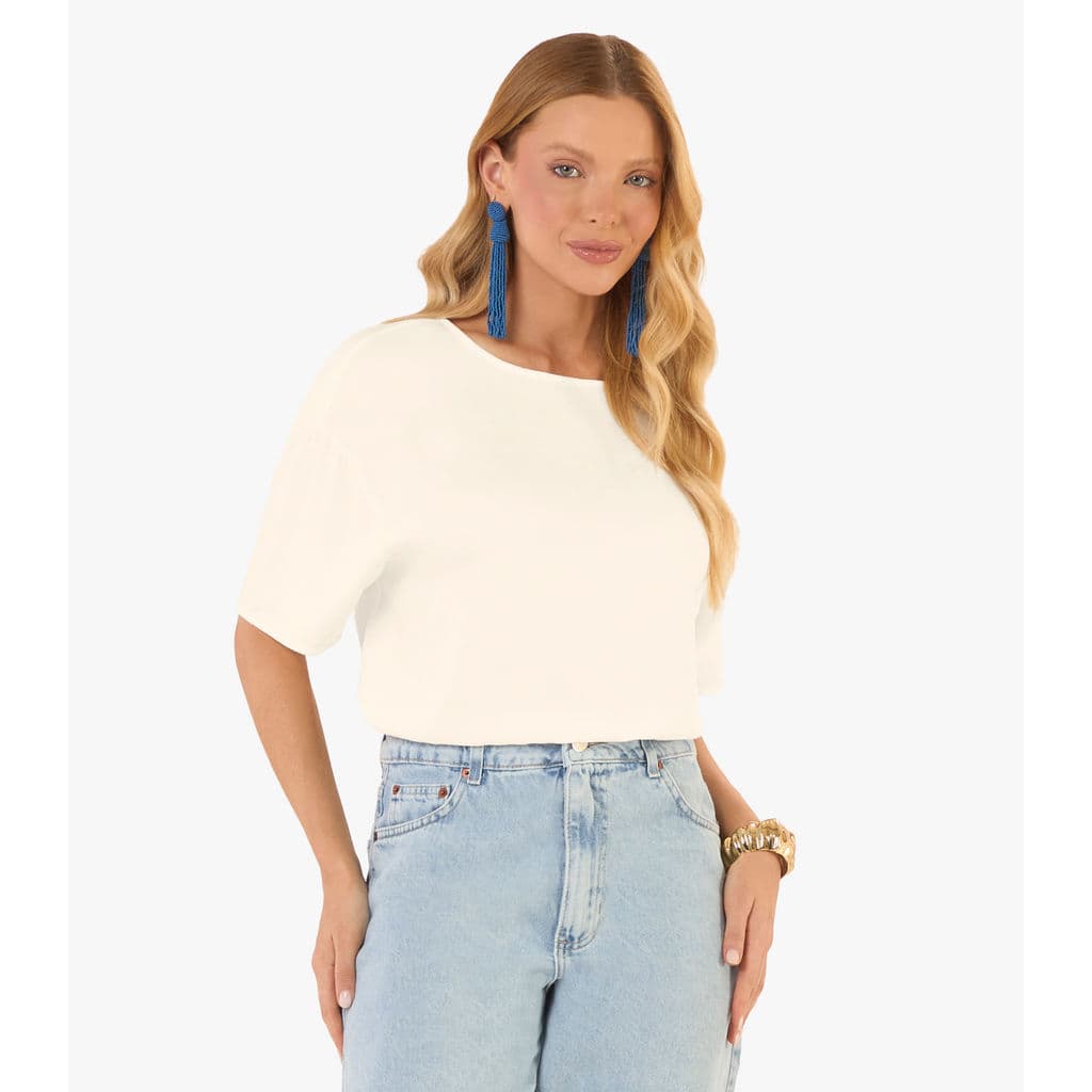 Blusa Feminina Box Em Tecido Viscose Rovitex Bege