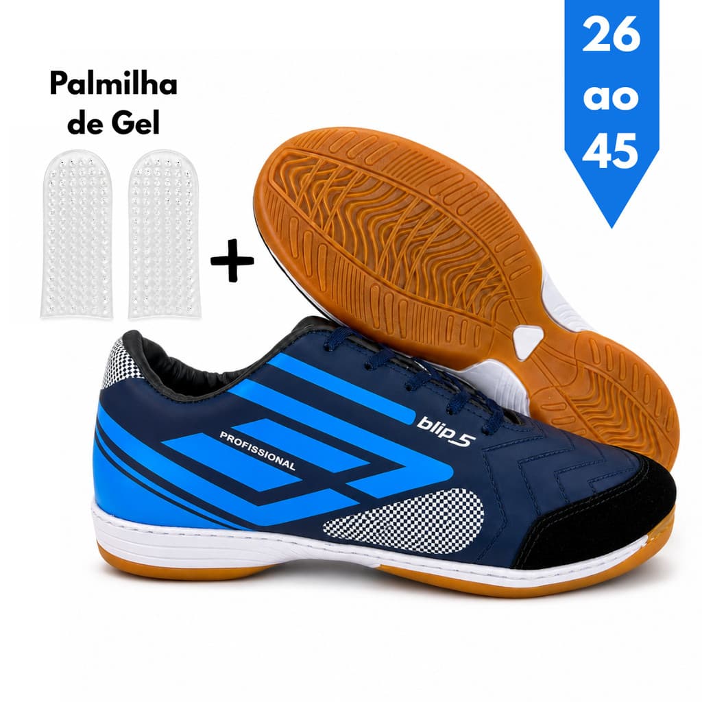 Chuteira Masculina Futsal Adulto Infantil Costurada Com Palmilha de Gel Confortável Reforçada