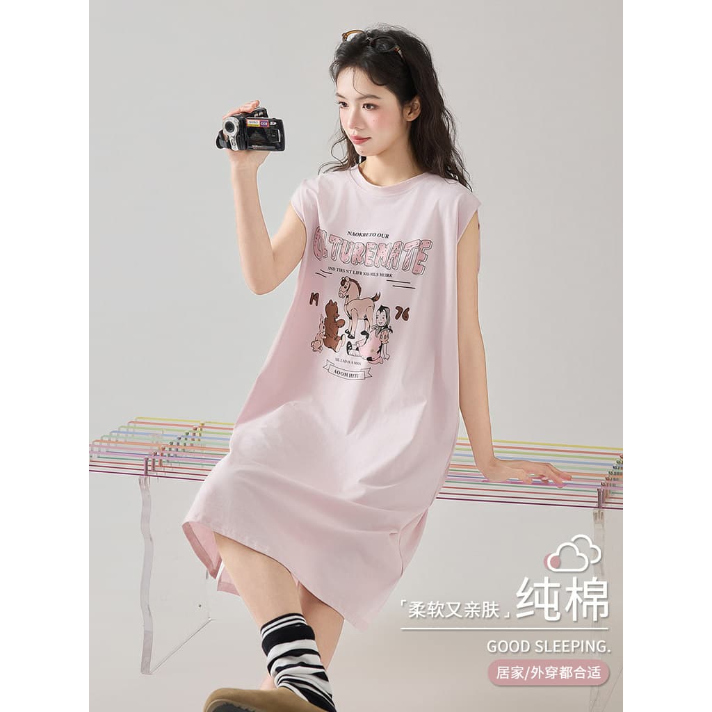 Herbal ocidental camisola feminina verão puro algodão High-End sentimento feminino fino pônei pijamas feminino 2026 novo