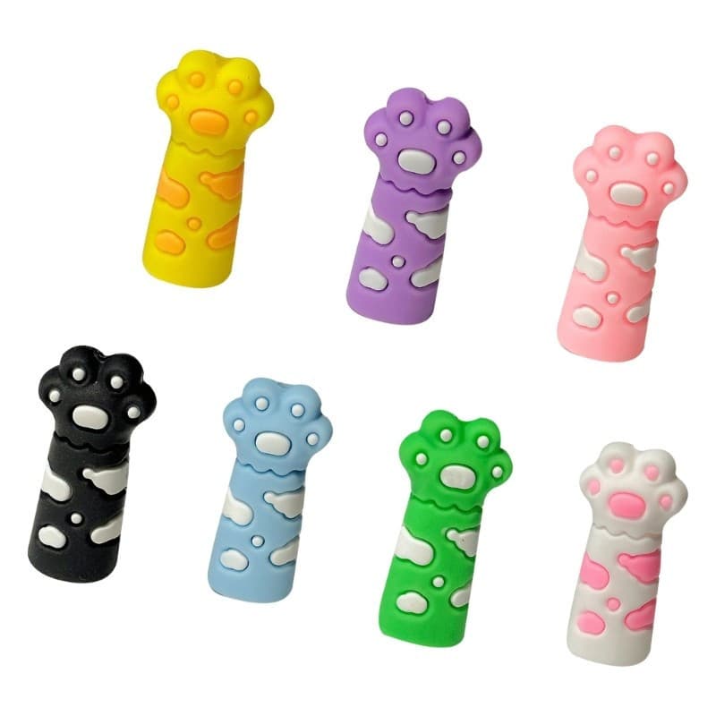 Estone 7 Pcs Gatos Garra Lápis Caps Silicone Toppers Extensor Ponta Capa