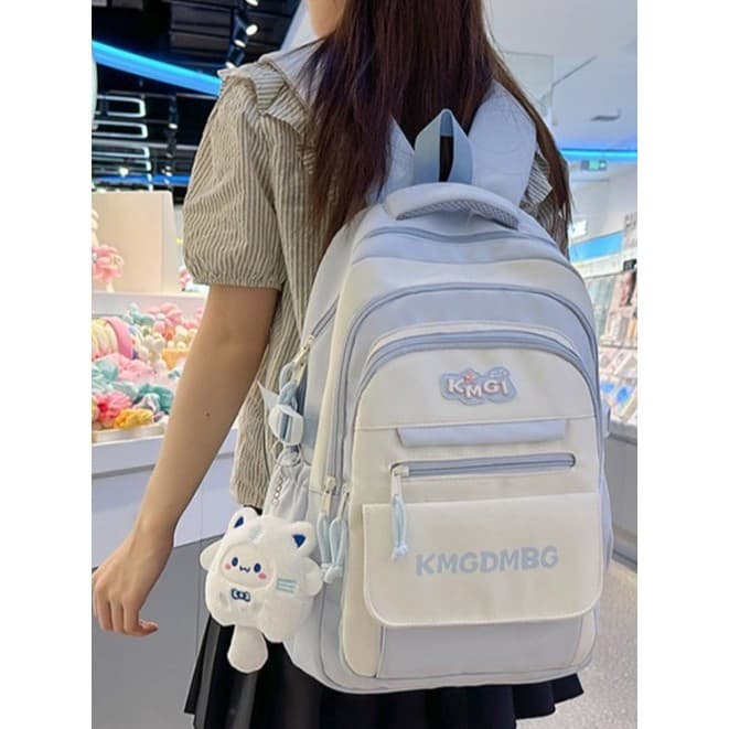 Novo estilo de alta aparência grande capacidade ins reduzir carga moda simples contraste cor All-Match mochila