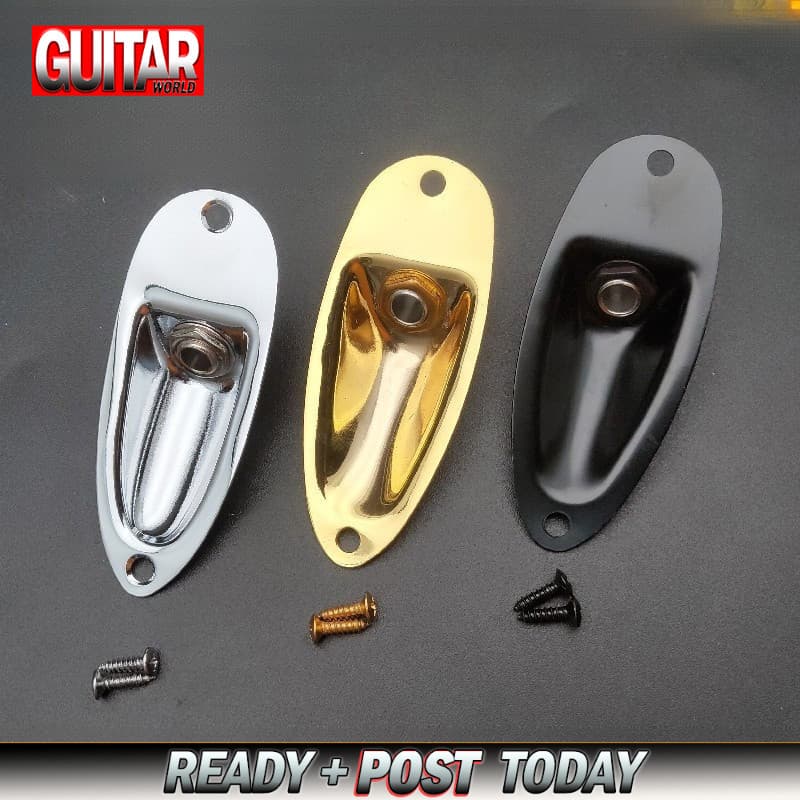 Placa De Tomada De Guitarra Elétrica Strat Stratocaster 6.35 Mm 1/4 " Painel De Soquete De Conector De Áudio Em Forma De