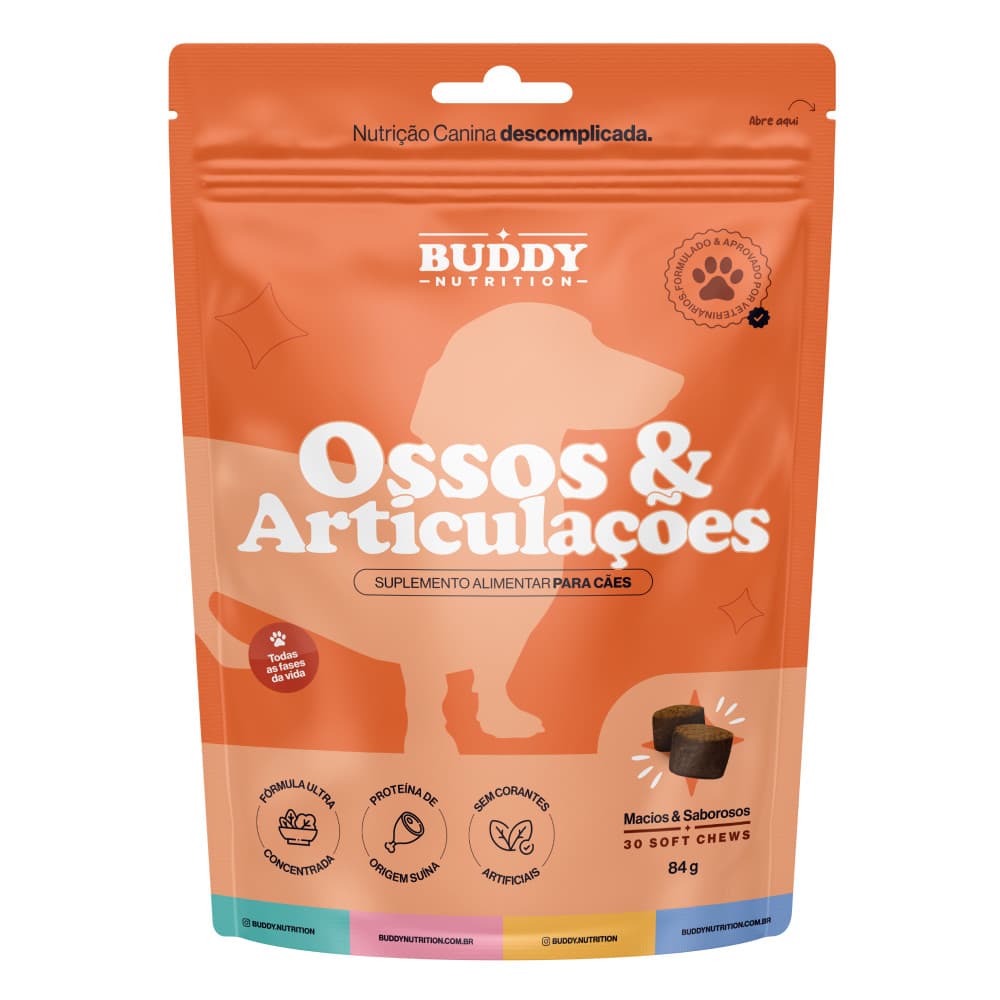 Suplemento Cães Ossos e Articulações com Colágeno, cálcio e Zinco 84g