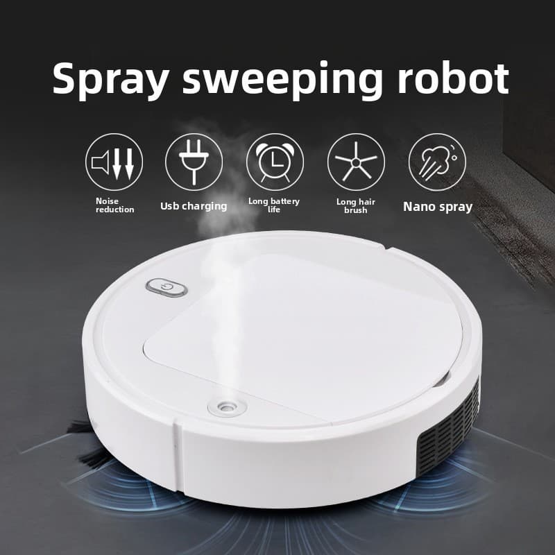 Robô de varredura de Spray inteligente doméstico aspirador de pó de alta sucção preguiçoso robô de limpeza de solo autom