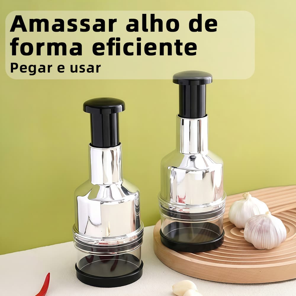 Processador de alimentos Três Lâminas Manual Prático e Portátil para Alho Cebola e Legumes em Casa Alho Triturador