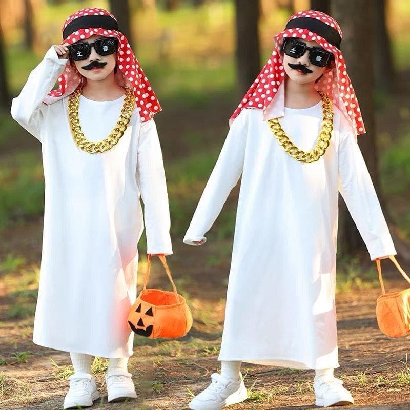 Halloween crianças traje cos jardim de infância maquiagem engraçado Robe branco meninos meninas engraçado