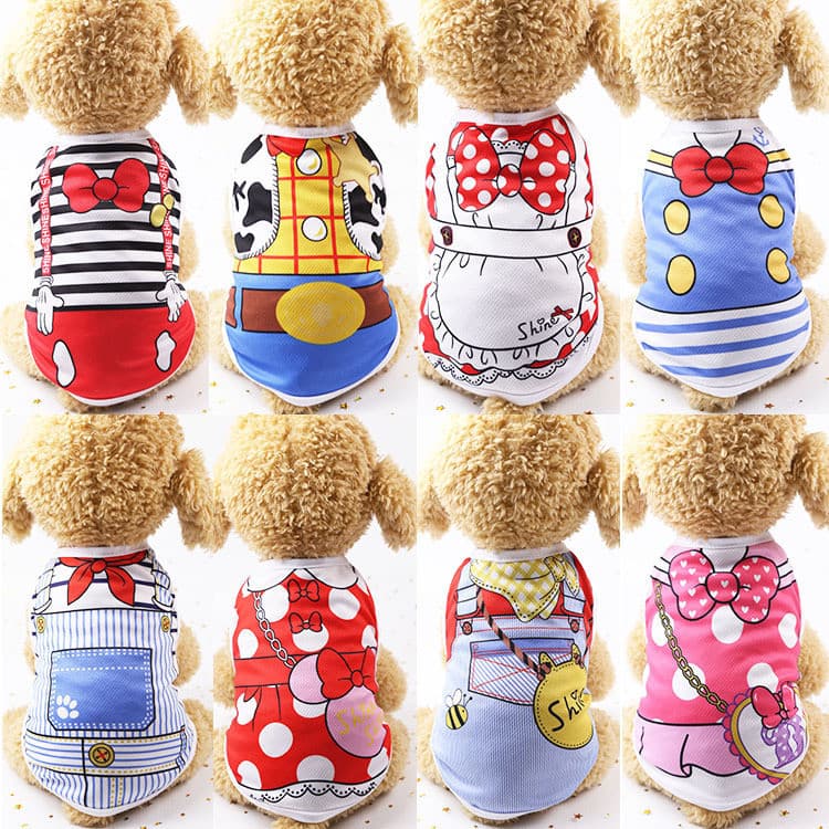 Pet primavera verão roupas gatinho colete cão gato roupas para cães malha Teddy Bichon Pomeranian roupas suprimentos