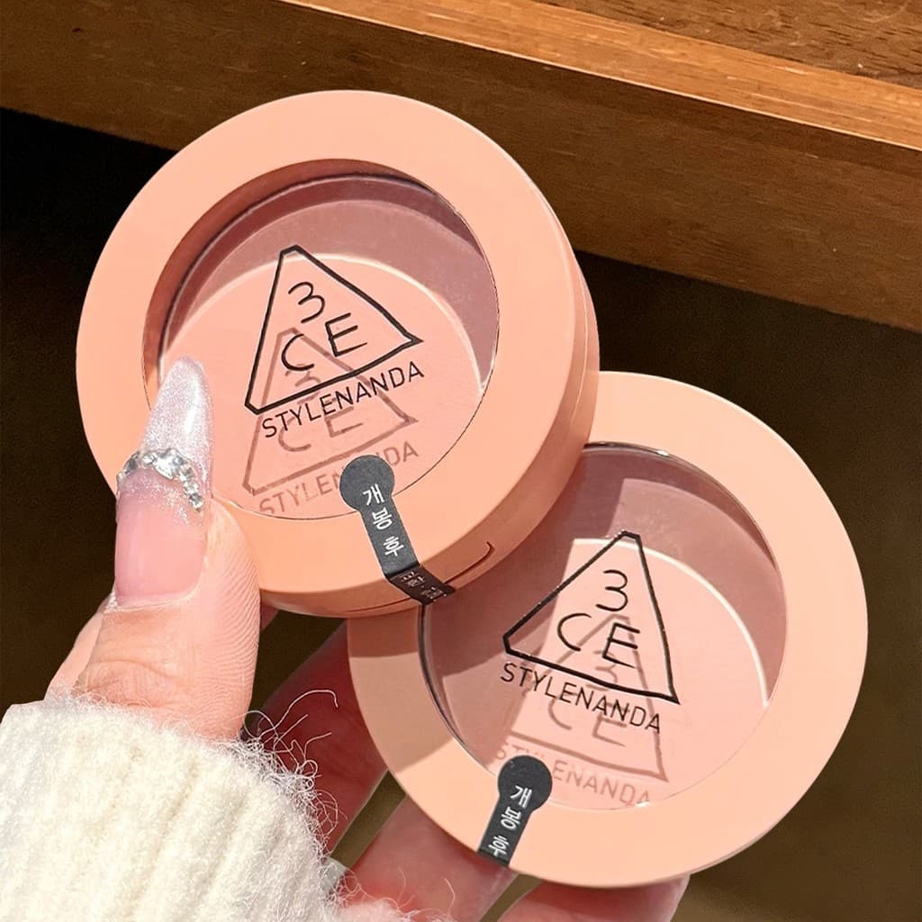 Atmosfera suave!3CE Monocromático Blush Matte Leite Morango Rosa Atmosfera Cor Reparação Expansão Encolher 3g
