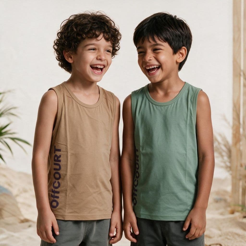 Regata Infantil Menino Camiseta Sem Manga Verão Roupa Casual Para Passeio Leve Confortável Cotidiano