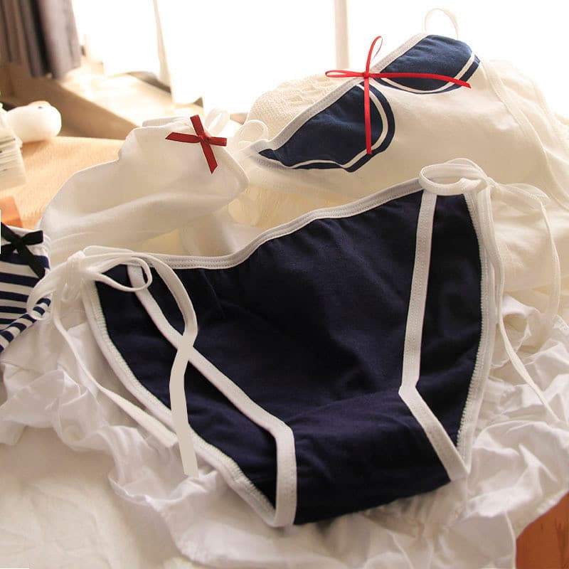 Japonês atado estilo Preppy roupa interior livre rendas algodão amarrado bidimensional menina rendas breve