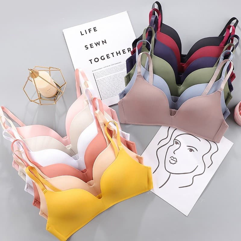 Sutiã Ajustável Sem Costura com Efeito Push-Up e Almofadado Fino Confortável