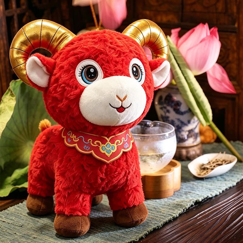 2027 ano da ovelha mascote cordeiro boneca brinquedo de pelúcia zodíaco ovelha boneca crianças Ragdoll reunião anual pre