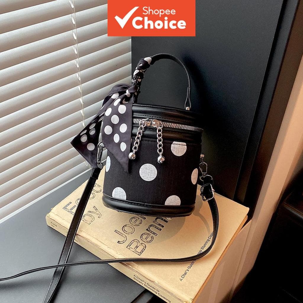 Super popular, bolsa tiracolo nicho para transporte casual, bolsa bucket com estampa de bolinhas, bolsa feminina jw pei,