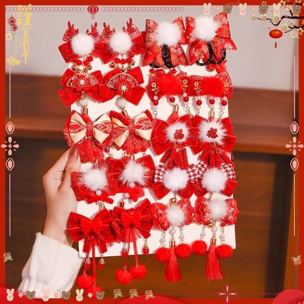 Grampo De Cabelo Estilo Chinês, Borla De Peruca Antiga Vermelha Tradicional Para Meninas , Acessórios Retrô Hanf
