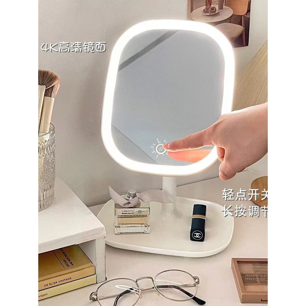 Led influenciador espelho de maquiagem luz preenchimento espelho com luz dormitório estudante Desktop portátil espelho d