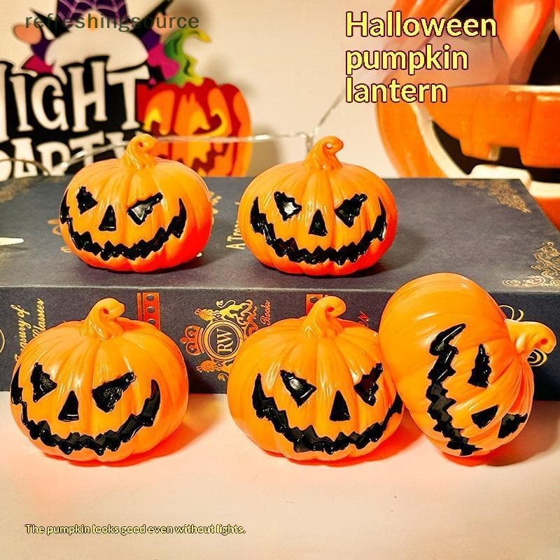 [T & B] Brilho Quente Rosto Assustador Halloween LED Luzes De Abóbora 1/3 Pa Para Quarto Infantil Jardim Decorações De F