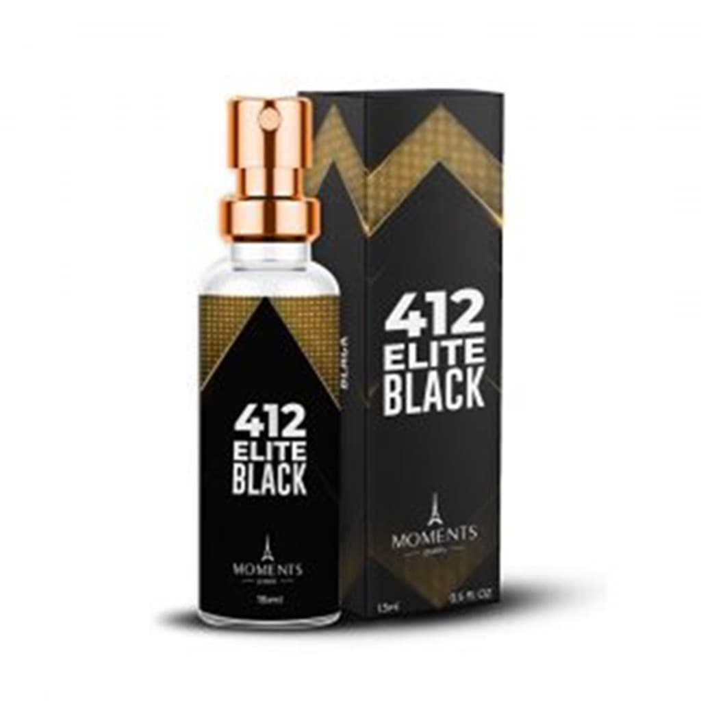 Perfume  412 Elite Black Colecionável Masculino Moments Paris 15 ml