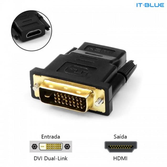 Adaptador DVI d (24+1) x HDMI Femea LE-5509 It Blue