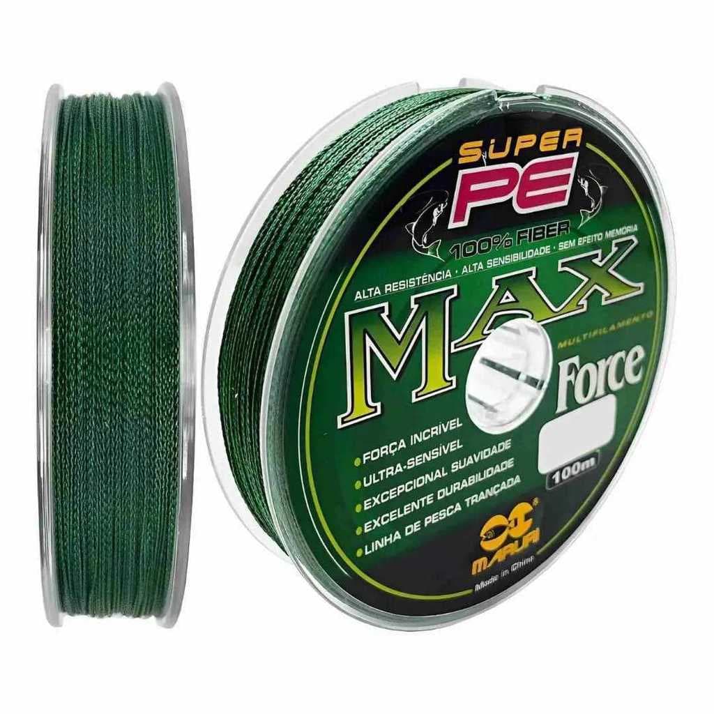 LINHA MULTIFILAMENTO MAX FORCE 100M 0.45MM 58LB VERDE