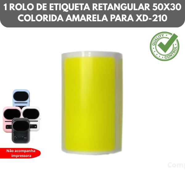 Etiqueta Adesiva Colorida 50x30 P/ Mini Impressora