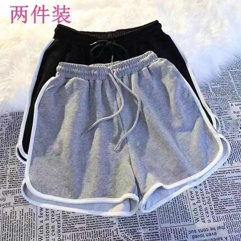Tamanho grande All-Match cintura alta exterior Wear Casual Shorts esportivos calças quentes soltas calças de perna larga