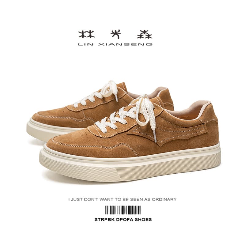 Estilo japonês sapatos masculinos de couro genuíno na moda All-Match baixo-topo verão respirável Super quente tênis de s