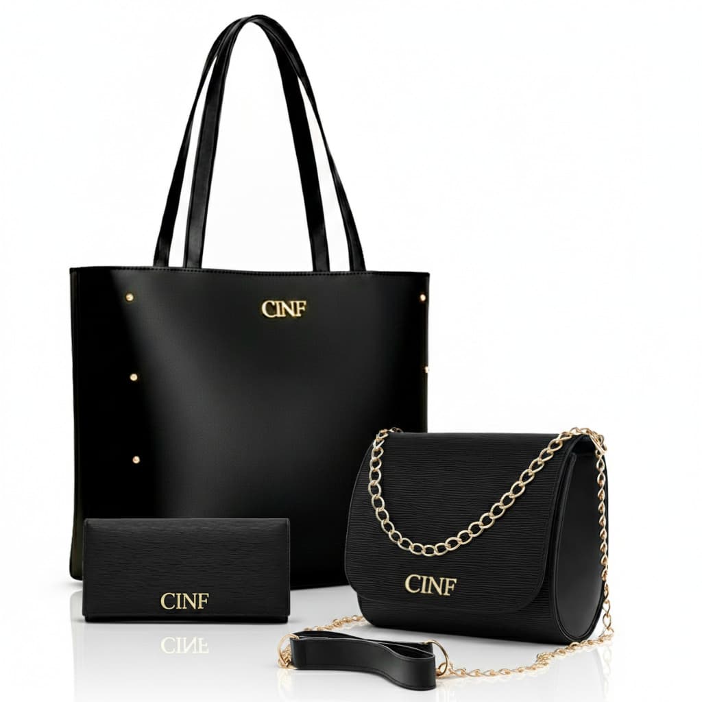 Kit Bolsa Feminina Sacola Grande + Tira Colo + Carteira