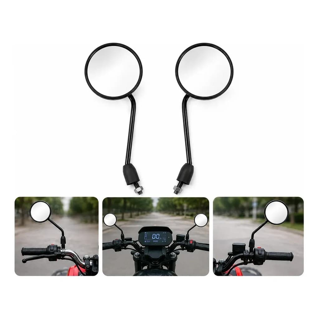 Retrovisor Redondo Universal ( PAR ) Moto Elétrica Scooter Rosca M8 (11106)