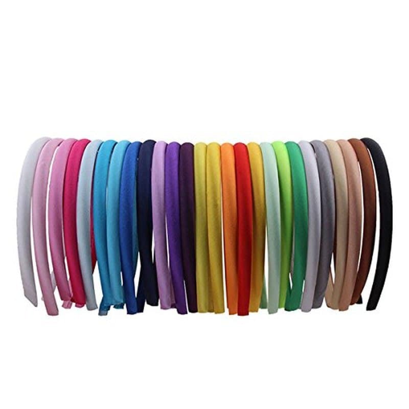 26 Pçs Cores Doces Argola De Cabelo Bandana-10mm Largura Faixa DIY Acessórios Para O (Cor Aleatória)